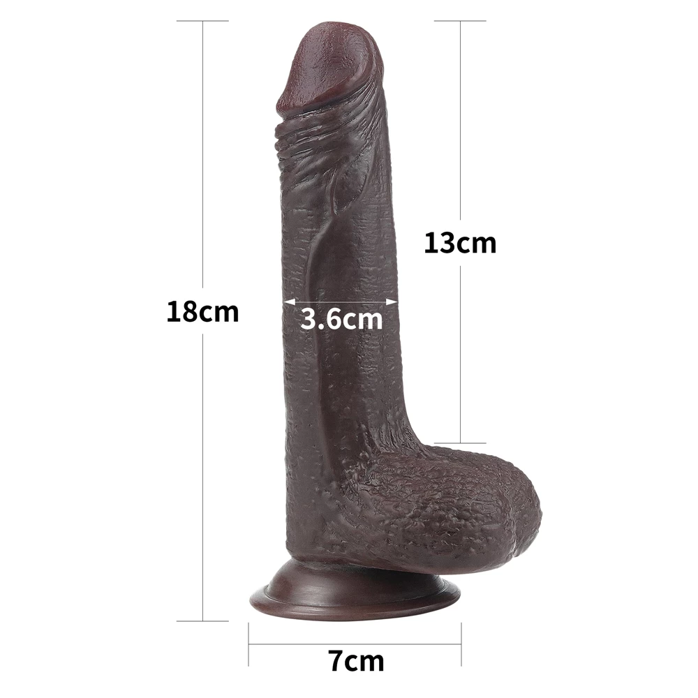  Bán Dương vật nâu đen Lovetoy Sliding Skin 7 inch 2 lớp tuột da châu phi mạnh mẽ hàng mới về