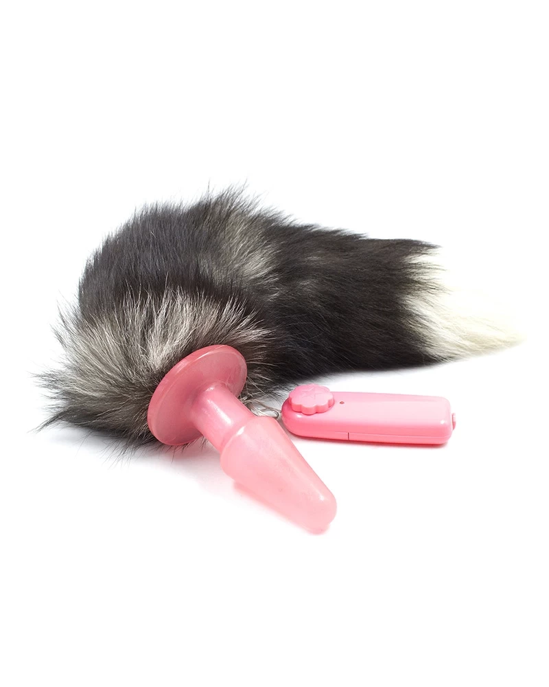  Địa chỉ bán Sextoy đuôi cáo silicone có rung mạnh mẽ 2 màu trắng và đen nhập khẩu